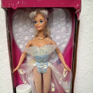 Barbie Angel  Doll with Heart Backdrop